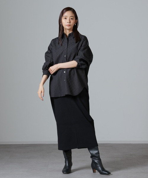 unoa 未開封LAPIS LAZULI ネイビー巻きスカート セール】ウールライクニードルパンチスカート(セットアップ可