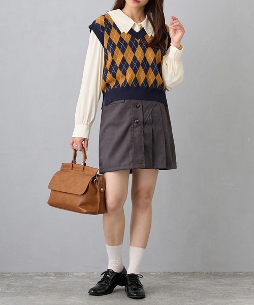 NICOLE CLUB（ニコル　クラブ）の「フラットカラー刺繍ブラウス（シャツ/ブラウス・レディース・ブラック/イエロー/オフホワイト・MEDIUM）」の14枚目の写真