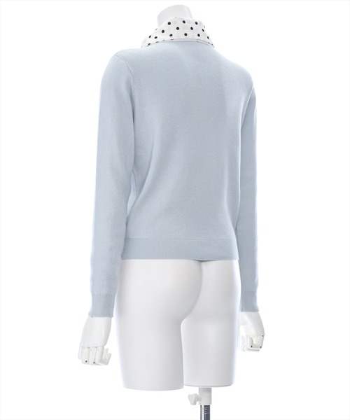 clear（クリア）の「ボウタイドットリボンドッキングニットトップス [大人 フェミニン ウィッシュコア]≪再入荷≫（ニット/セーター・レディース・オフホワイト/ブルーグレー/ブラック・F）」の10枚目の写真