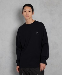 【ADAMPATEK/アダムパテック】embroidered basics  crewneck cutsew / 刺繍入りルーズシルエットベーシックロングスリーブTシャツ