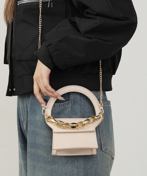 ROOPTOKYO(ループトウキョウ)の「2WAY チェーンストラップ スクエアマイクロミニバッグ ショルダーバッグ(ショルダーバッグ・レディース・ホワイト/ピンク/ベージュ/ブラック・FREE)」の5枚目の写真