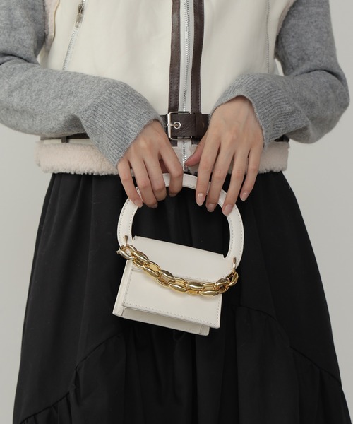 ROOPTOKYO(ループトウキョウ)の「2WAY チェーンストラップ スクエアマイクロミニバッグ ショルダーバッグ(ショルダーバッグ・レディース・ホワイト/ピンク/ベージュ/ブラック・FREE)」の17枚目の写真