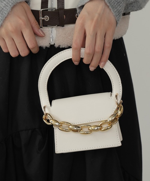 ROOPTOKYO(ループトウキョウ)の「2WAY チェーンストラップ スクエアマイクロミニバッグ ショルダーバッグ(ショルダーバッグ・レディース・ホワイト/ピンク/ベージュ/ブラック・FREE)」の21枚目の写真