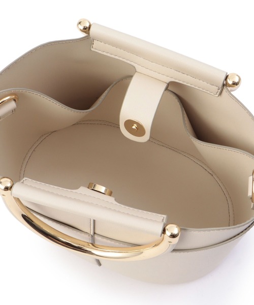 ROPE' PICNIC(ロペピクニック)の「Dメタルハンドルミドルトート&ショルダーバッグ(ショルダーバッグ・レディース・ブラック/キナリ・FREE)」の12枚目の写真