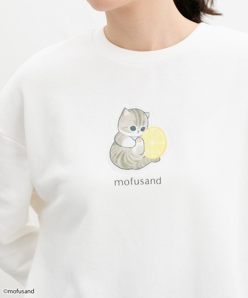 Honeys（ハニーズ）の「mofusand／スウェット／モフサンド（スウェット・レディース・オフホワイト/スミクロ/オートミール/ピンク・M/L/LL/S）」の2枚目の写真