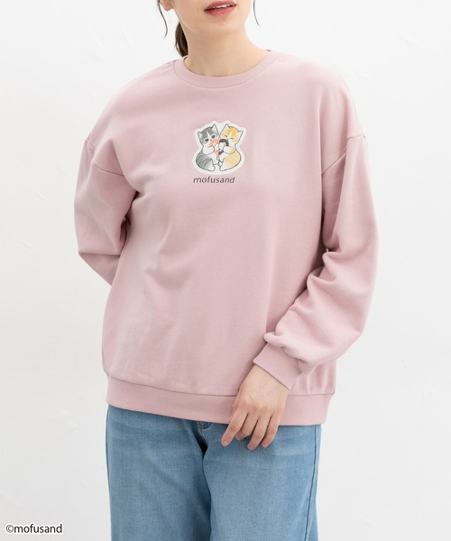 Honeys（ハニーズ）の「mofusand／スウェット／モフサンド（スウェット・レディース・オフホワイト/スミクロ/オートミール/ピンク・M/L/LL/S）」の15枚目の写真