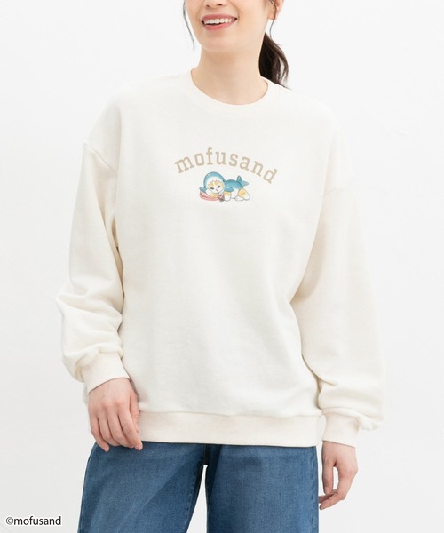 Honeys（ハニーズ）の「mofusand／スウェット／モフサンド（スウェット・レディース・オフホワイト/スミクロ/オートミール/ピンク・M/L/LL/S）」の20枚目の写真