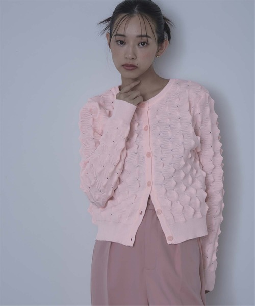 miette(ミエット)の「トゲトゲニットカーディガン(カーディガン/ボレロ・レディース・アイボリー/チャコール/ピンク/ライム・FREE)」の7枚目の写真
