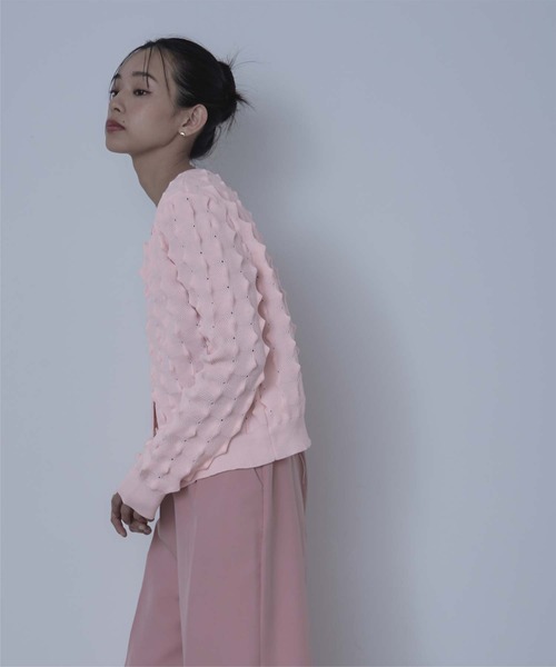 miette(ミエット)の「トゲトゲニットカーディガン(カーディガン/ボレロ・レディース・アイボリー/チャコール/ピンク/ライム・FREE)」の9枚目の写真