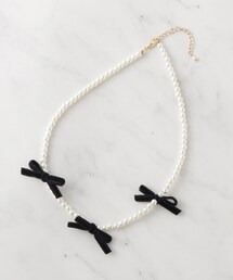 couture brooch | ◆ベロアリボンパール調ネックレス(ネックレス)