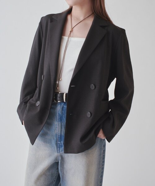 Lui's（ルイス）の「ドビークロスライトジャケット（テーラードジャケット・レディース・ブラック/ブラウン系その他・FREE）」の11枚目の写真