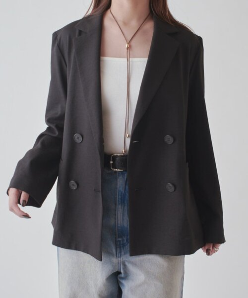 Lui's（ルイス）の「ドビークロスライトジャケット（テーラードジャケット・レディース・ブラック/ブラウン系その他・FREE）」の12枚目の写真