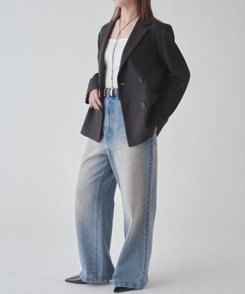 Lui's（ルイス）の「ドビークロスライトジャケット（テーラードジャケット・レディース・ブラック/ブラウン系その他・FREE）」の7枚目の写真