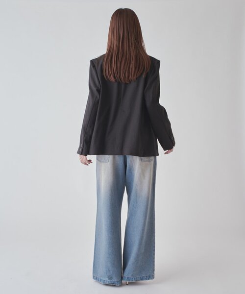 Lui's（ルイス）の「ドビークロスライトジャケット（テーラードジャケット・レディース・ブラック/ブラウン系その他・FREE）」の8枚目の写真