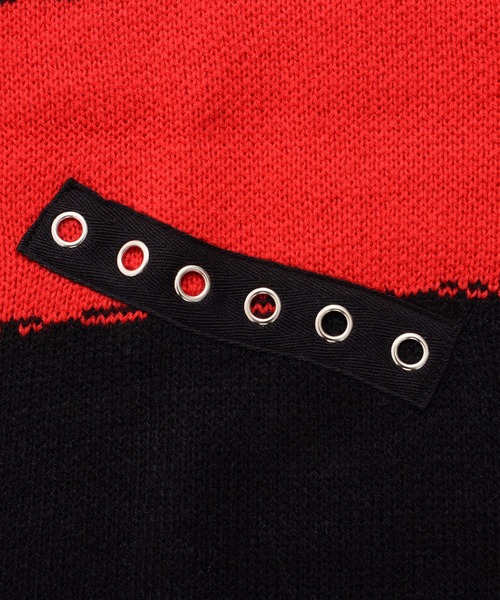 SILVER BULLET（シルバーバレット）の「『PSYCHO NATION/サイコネーション』ダメージボーダークルーニット【Z】【Z】（ニット/セーター・レディース・ブラック×レッド/ブラック×ホワイト・L/M）」の19枚目の写真