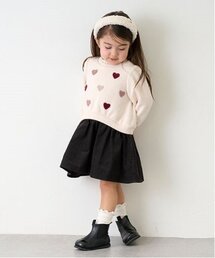 petit main | ハート刺しゅう切り替えワンピース(ワンピース)