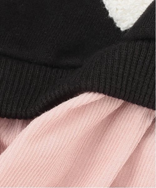 petit main(プティマイン)の「ハート刺しゅう切り替えワンピース(ワンピース・キッズ・アイボリー/ブラック・130cm/110cm/100cm/90cm/80cm/120cm)」の7枚目の写真