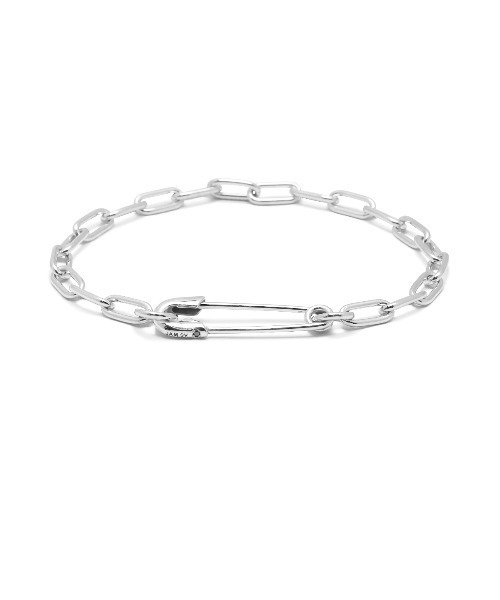 JAM HOME MADE（ジャムホームメイド）の「安全ピン ダイヤモンド チェーン ブレスレット M メンズ レディース ユニセックス SILVER925（ブレスレット・メンズ・ブラック/シルバー/ゴールド・ONE SIZE）」の2枚目の写真