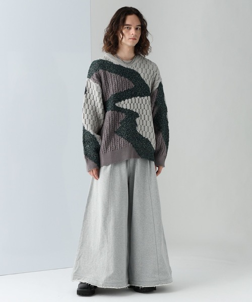 HARE（ハレ）の「キリカエガラニットプルオーバー(HARE)（ニット/セーター・メンズ・ブルー/グレー/ブラック・FREE）」の8枚目の写真