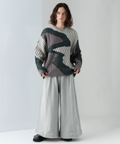 HARE（ハレ）の「キリカエガラニットプルオーバー(HARE)（ニット/セーター・メンズ・ブルー/グレー/ブラック・FREE）」の7枚目の写真