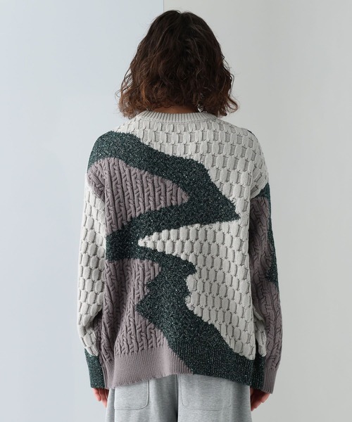 HARE（ハレ）の「キリカエガラニットプルオーバー(HARE)（ニット/セーター・メンズ・ブルー/グレー/ブラック・FREE）」の20枚目の写真