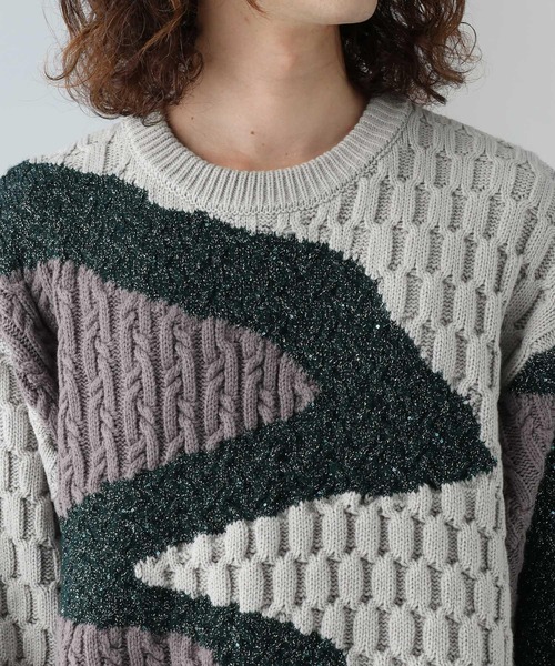 HARE（ハレ）の「キリカエガラニットプルオーバー(HARE)（ニット/セーター・メンズ・ブルー/グレー/ブラック・FREE）」の19枚目の写真