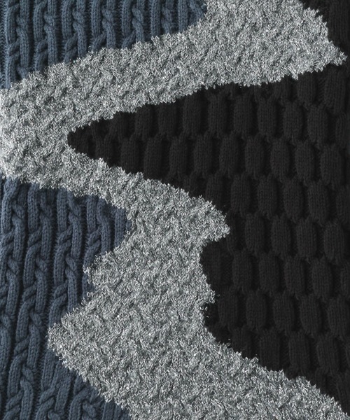 HARE（ハレ）の「キリカエガラニットプルオーバー(HARE)（ニット/セーター・メンズ・ブルー/グレー/ブラック・FREE）」の14枚目の写真