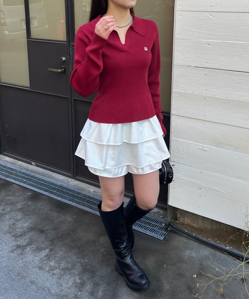 RAY CASSIN（レイカズン）の「ボリュームティアードスカパン（スカート・レディース・ブラック/ブルー/ホワイト・FREE）」の21枚目の写真