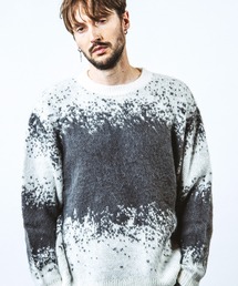 【NO ID.】Gradient Mohair Touch Knit Crew Neck Pullover / グラデーション モヘヤ タッチ ニット クルーネック プルオーバー