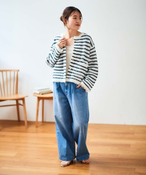 le.coeur blanc(ルクールブラン)の「ドライタッチシャギーニットジャケット(その他アウター・レディース・ホワイト系その他/サックスブルー・38)」の22枚目の写真