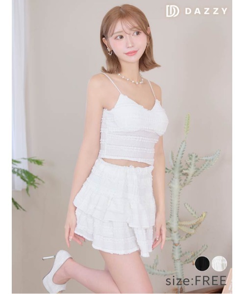 フリルキャミソール & ティアードスカート セットアップ(ドレス)|DAZZY(デイジー) フリルキャミソール & ティアードスカート セットアップ(ドレス)|DAZZY(デイジー)