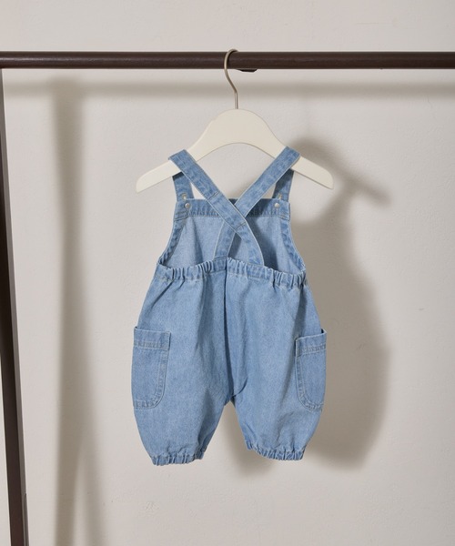 CIAOPANIC TYPY(チャオパニックティピー)の「【BABY】デニムカボチャサロペット風ロンパース(ロンパース・キッズ・ネイビー/ブルー/インディゴブルー・80)」の6枚目の写真