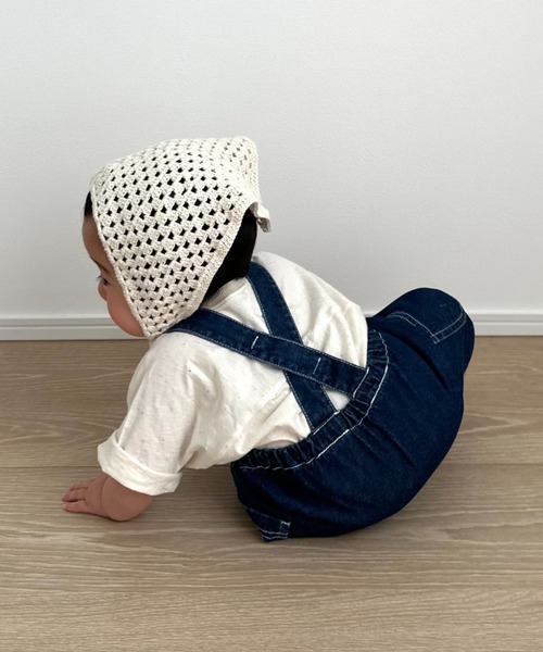 CIAOPANIC TYPY(チャオパニックティピー)の「【BABY】デニムカボチャサロペット風ロンパース(ロンパース・キッズ・ネイビー/ブルー/インディゴブルー・80)」の20枚目の写真