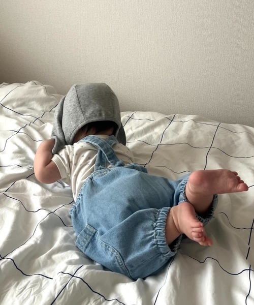 CIAOPANIC TYPY(チャオパニックティピー)の「【BABY】デニムカボチャサロペット風ロンパース(ロンパース・キッズ・ネイビー/ブルー/インディゴブルー・80)」の17枚目の写真