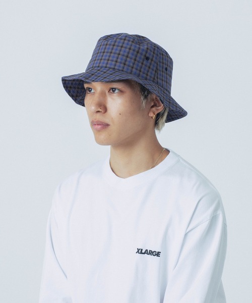 XLARGE(エクストララージ)の「PLAID BUCKET HAT(ハット・メンズ・ブラック/ネイビー/ベージュ・L/M)」の6枚目の写真