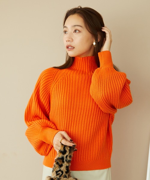 MISCH MASCH(ミッシュマッシュ)の「ハイネックボリュームスリーブニット MO33N04(ニット/セーター・レディース・ブラック/ブラウン・フリ-)」の12枚目の写真