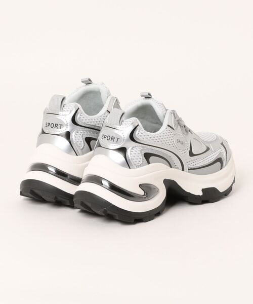 shoes365(シューズスリーシックスファイヴ)の「【SHOES 365】厚底レディースシューズ(スニーカー・レディース・シルバー/その他・22.5cm/23.0cm/24.0cm/24.5cm/25.0cm/23.5cm)」の3枚目の写真