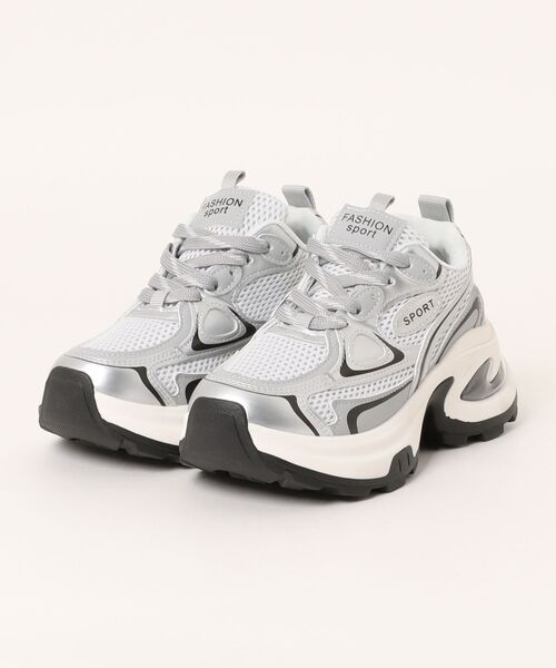 shoes365(シューズスリーシックスファイヴ)の「【SHOES 365】厚底レディースシューズ(スニーカー・レディース・シルバー/その他・22.5cm/23.0cm/24.0cm/24.5cm/25.0cm/23.5cm)」の9枚目の写真