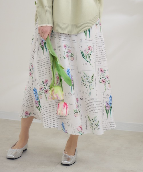 KATHARINE ROSS（キャサリンロス）の「【KATHARINE ROSS】 KITTE PRINT -切手プリント- スカ―ト（スカート・レディース・アイボリー/ライトブルー・MEDIUM）」の15枚目の写真