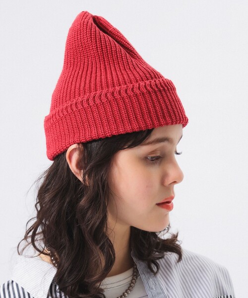 BEAMS BOY(ビームスボーイ)の「コットン リネン ワッチキャップ(ニットキャップ/ビーニー・レディース・ネイビー/ホワイト系その他7/レッド・ONE SIZE)」の4枚目の写真