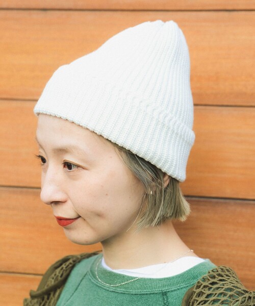 BEAMS BOY(ビームスボーイ)の「コットン リネン ワッチキャップ(ニットキャップ/ビーニー・レディース・ネイビー/ホワイト系その他7/レッド・ONE SIZE)」の5枚目の写真