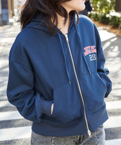 VENCEEXCHANGE(ヴァンスエクスチェンジ)の「ダブルジップパーカー(パーカー・レディース・グレー/ライトグレー/チャコール/ネイビー・FREE)」の9枚目の写真