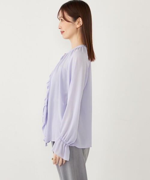 SHIPS Colors(シップス カラーズ)の「SHIPS Colors:〈手洗い可能〉2WAY フロントフリル ブラウス(シャツ/ブラウス・レディース・ブラック/ラベンダー/ナチュラル・ONE SIZE)」の15枚目の写真