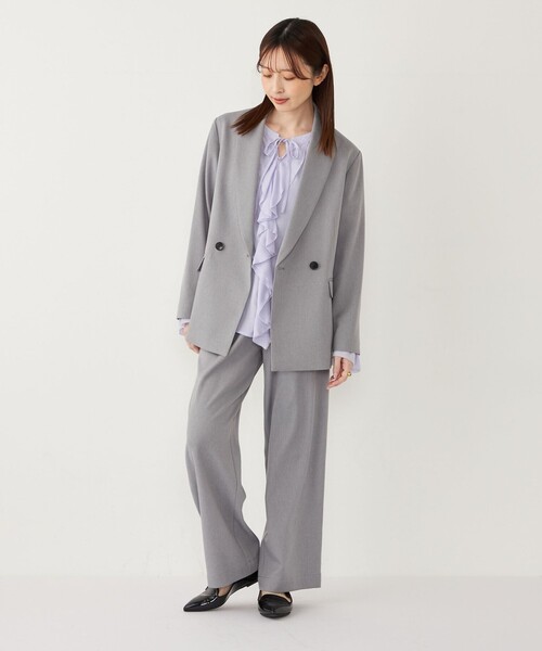 SHIPS Colors(シップス カラーズ)の「SHIPS Colors:〈手洗い可能〉2WAY フロントフリル ブラウス(シャツ/ブラウス・レディース・ブラック/ラベンダー/ナチュラル・ONE SIZE)」の19枚目の写真