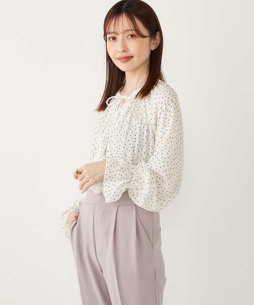 SHIPS Colors(シップス カラーズ)の「SHIPS Colors:〈手洗い可能〉2WAY フロントフリル ブラウス(シャツ/ブラウス・レディース・ブラック/ラベンダー/ナチュラル・ONE SIZE)」の21枚目の写真