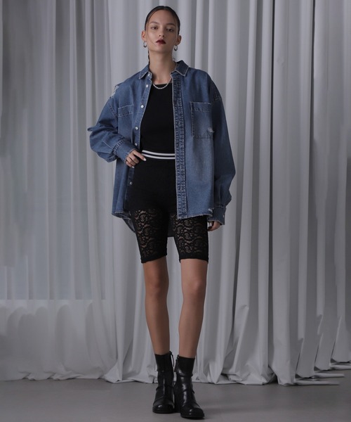 ROSE BUD(ローズバッド)の「レースレギンス(レギンス/スパッツ・レディース・ブラック/ホワイト・ONE SIZE)」の7枚目の写真