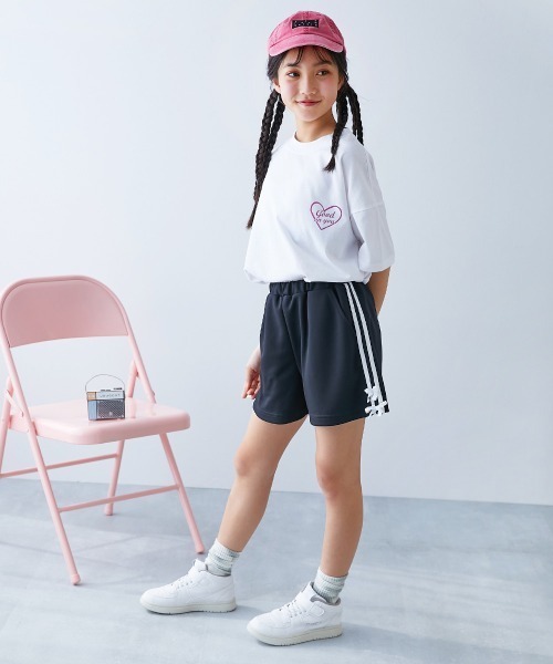 リボン付き黒ショートパンツ 3size 】サイドリボンシャーリングバイカーショートパンツ