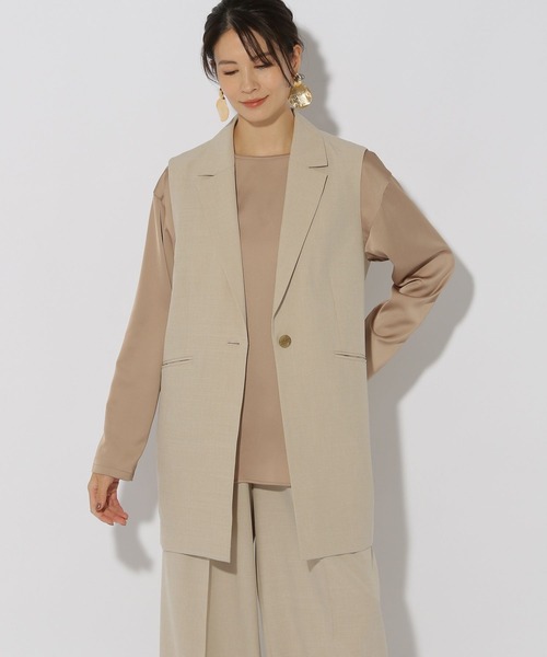 Elura（エルーラ）の「映えラクテーラードジレ/292399（その他アウター・レディース・ネイビー/ライトグレー/グレイッシュベージュ・FREE）」の3枚目の写真