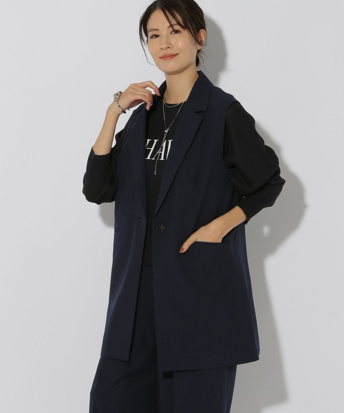 Elura（エルーラ）の「映えラクテーラードジレ/292399（その他アウター・レディース・ネイビー/ライトグレー/グレイッシュベージュ・FREE）」の14枚目の写真