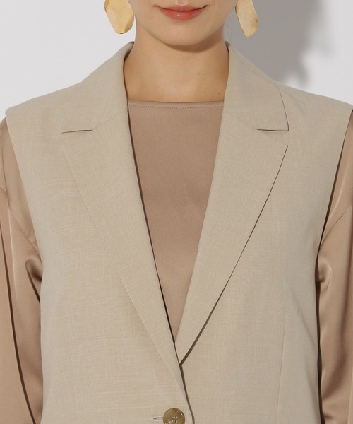 Elura（エルーラ）の「映えラクテーラードジレ/292399（その他アウター・レディース・ネイビー/ライトグレー/グレイッシュベージュ・FREE）」の4枚目の写真